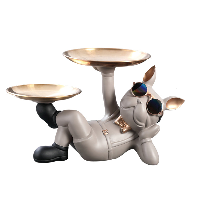 French Bulldog Resin Storage Bowl – Decorative Key Dish & Desk Organiser