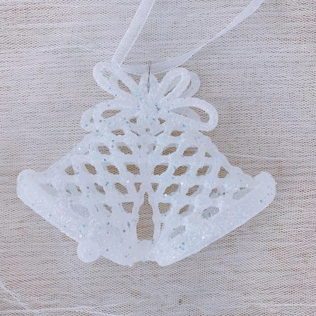 Christmas Decoration Snowflake Star Plastic Hanging Ornament Reindeer Bell Accessory Christmas Tree Deer Pendant Decorations 3 of them
