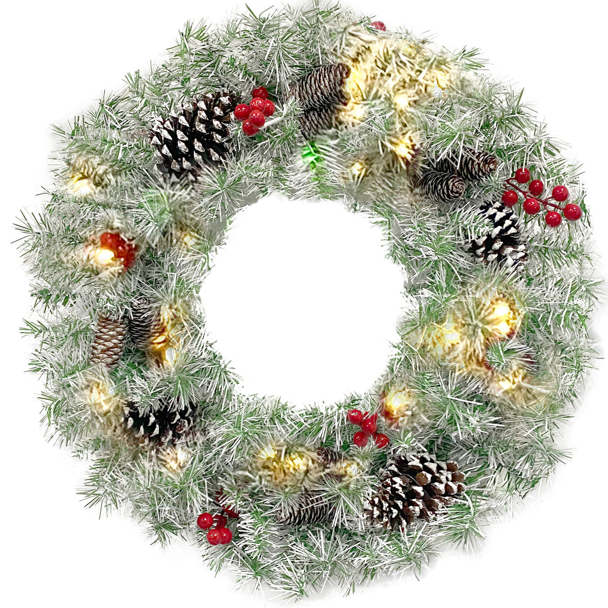 Pre-Lit Christmas 4-Piece Set – 2 Entrance Trees, Garland & Wreath with 340 LED Lights