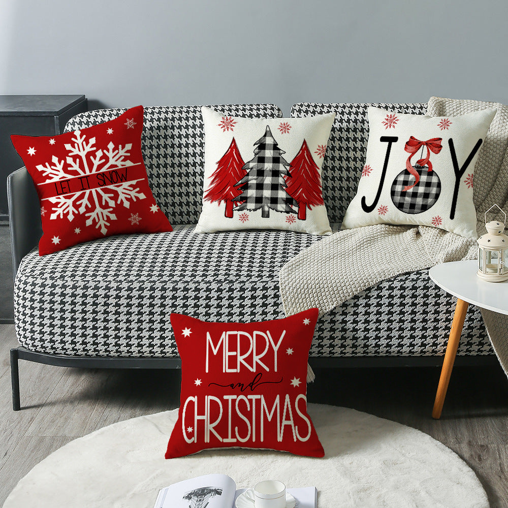 Christmas Tree & Snowflake Cushion Cover - Modern Festive Home Decoration in 4 Designs (45x45cm)