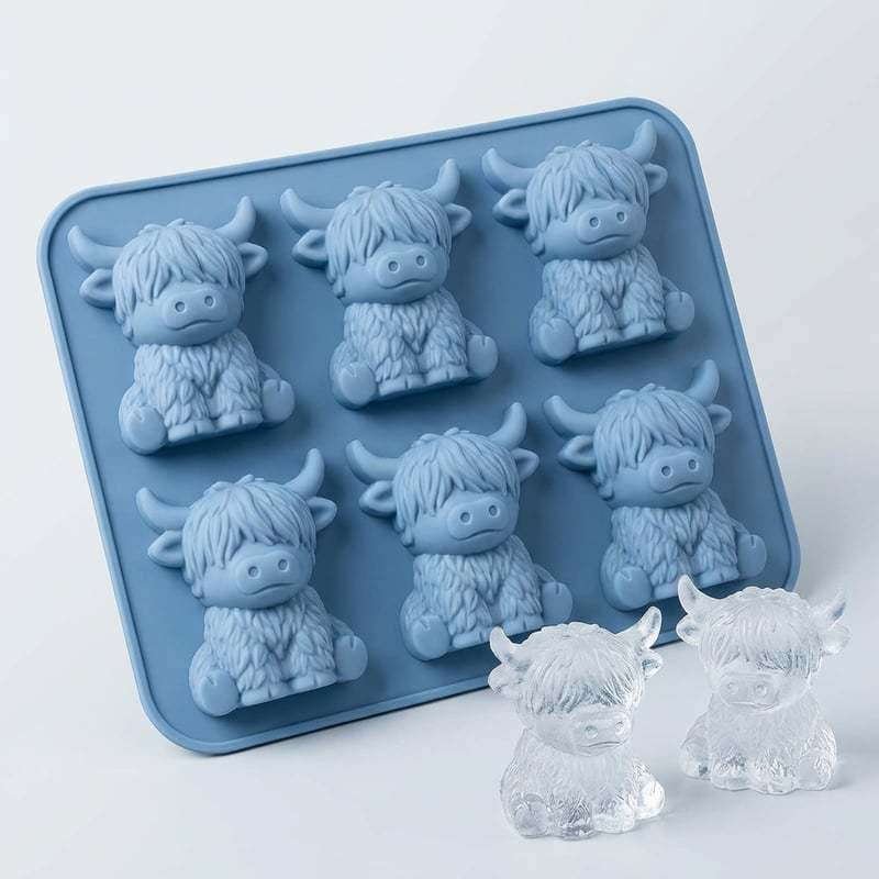 Highland Cow 3D Silicone Mould Set - For Chocolate, Fondant, Candles, Soap and Baking DIY