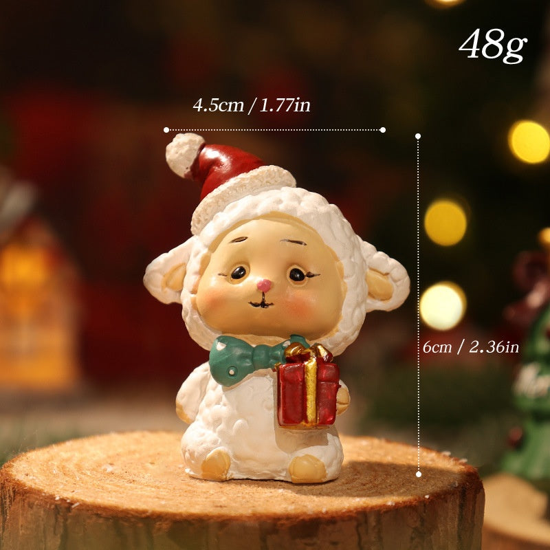Christmas Resin Animal Figurine Ornament - Cute Festive Character Decoration in 7 Designs