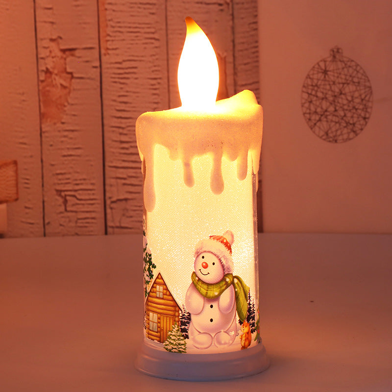 Christmas LED Flame Candle Night Light – Santa Claus & Snowman