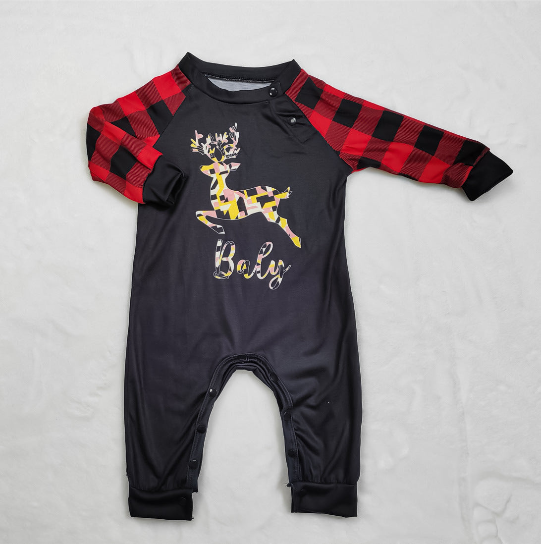 Christmas Deer Letter Print Family Pajama Set