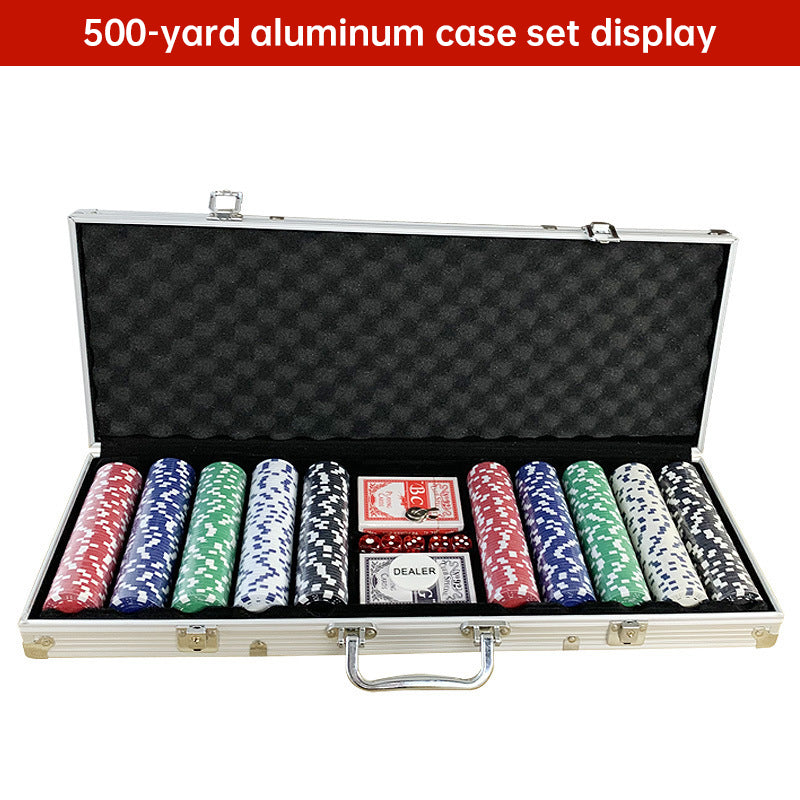 500 PCS Poker Chip Set – Texas Hold'em Casino Kit with Aluminium Briefcase, Dice, Cards & Dealer Button