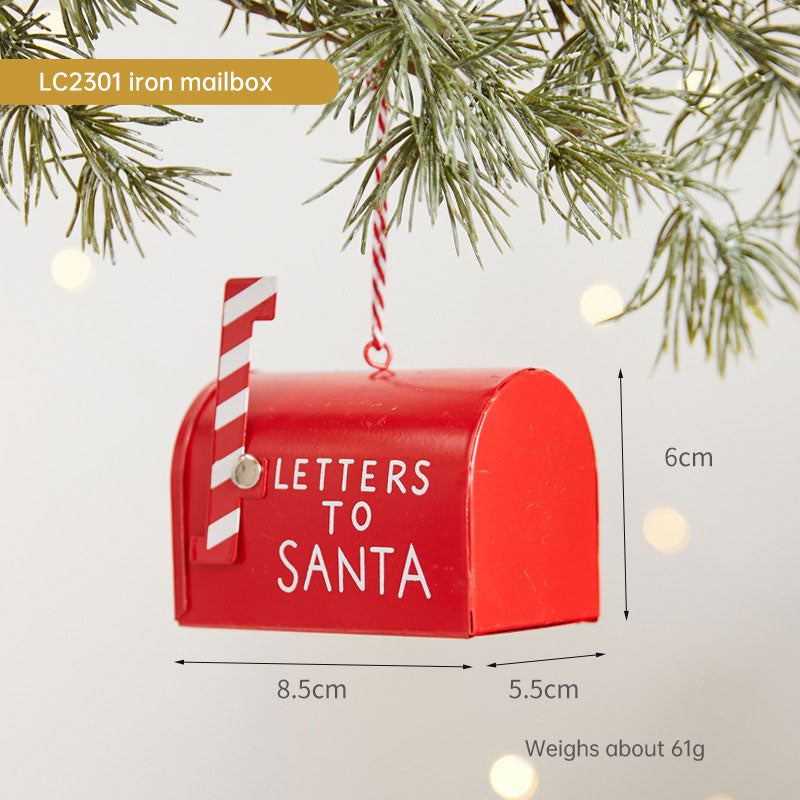 Painted Wrought Iron Christmas Tree Hanging Ornament - Santa, Snowman & Festive Designs