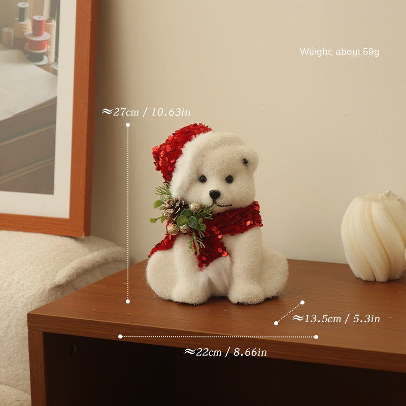 Christmas Decoration Figurines Snowman Santa Reindeer Squirrel Polar Bear Christmas Tree Ornaments Scene Decoration