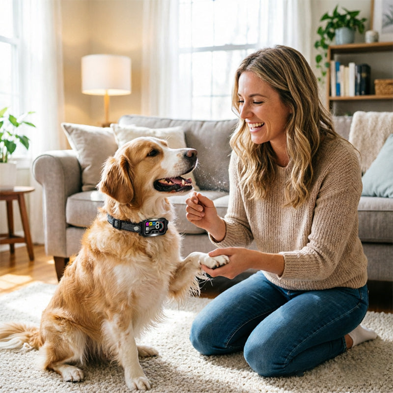 Smart Anti-Bark Dog Collar – Colour Screen, 8-Level Sensitivity & IP67 Waterproof