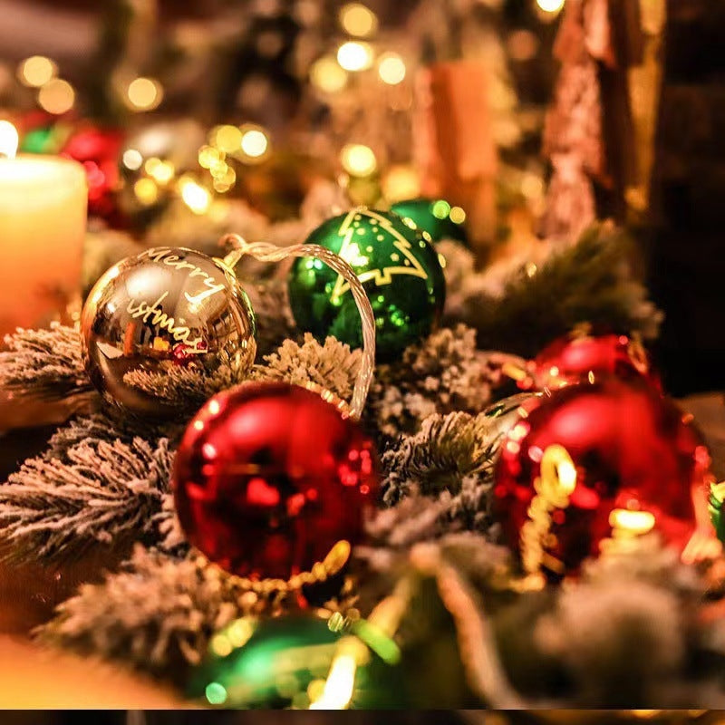 Electroplated Christmas Ball LED Light String - Premium Warm White Festive Lights (Battery or USB)