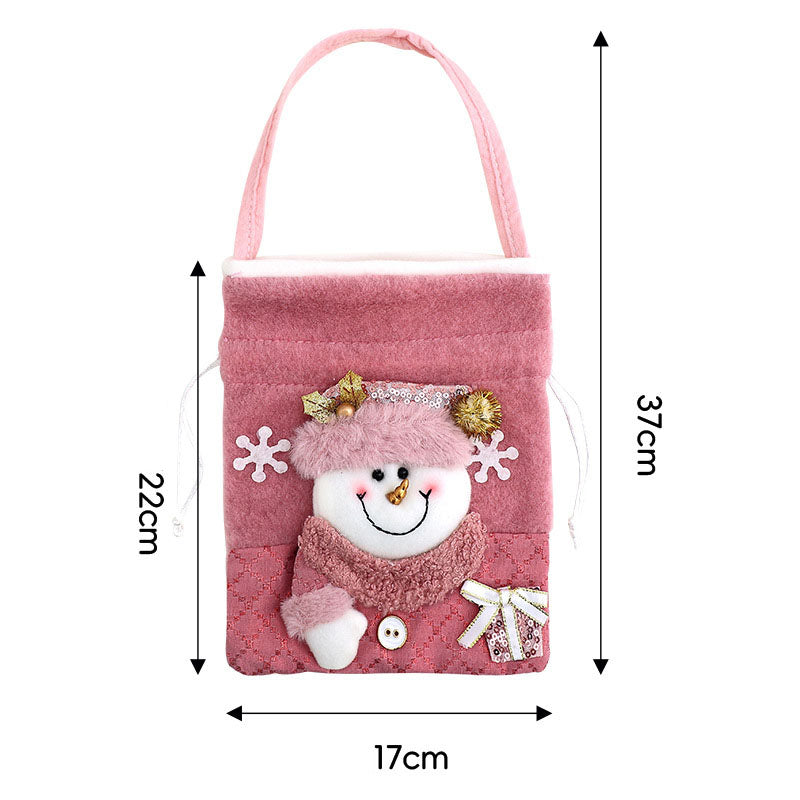 Christmas Glitter Gift Bag - Festive Candy & Present Bag in Santa Claus, Snowman & Reindeer Designs