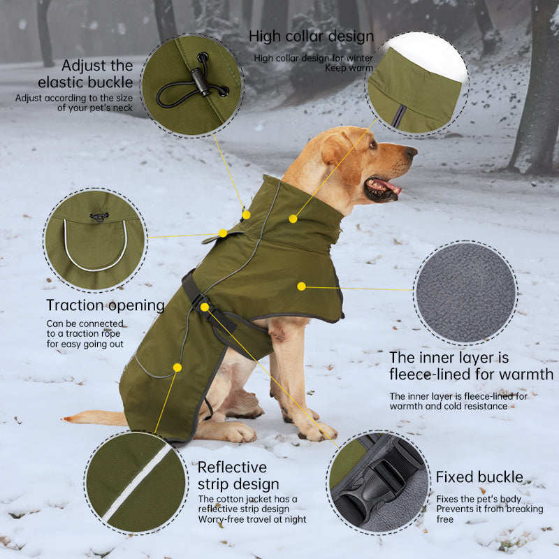 Waterproof Dog Jacket with Fleece Lining – Reflective Winter Coat (XS-XXL)