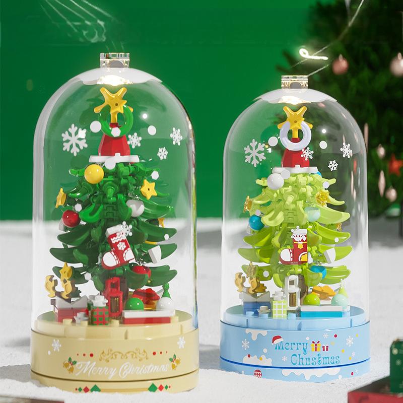 Christmas Tree Music Box Building Block Set - Build & Play Festive Gift for Ages 7-14