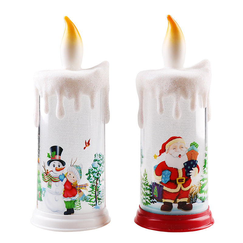 Christmas LED Flame Candle Night Light – Santa Claus & Snowman