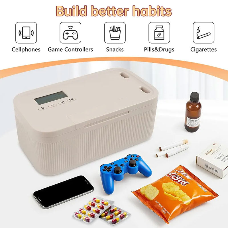 Electronic Timer Lock Box - Programmable Security Container for Phones, Documents and Personal Items
