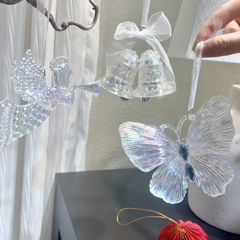 Transparent Rainbow Acrylic Christmas Tree Ornament - Colourful Hanging Decoration in 5 Designs