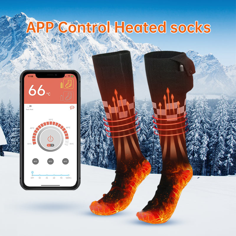 Heated Socks with APP Remote Control – 3 Heat Settings, Rechargeable Winter Thermal Socks