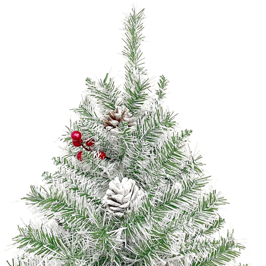 Pre-Lit Christmas 4-Piece Set – 2 Entrance Trees, Garland & Wreath with 340 LED Lights