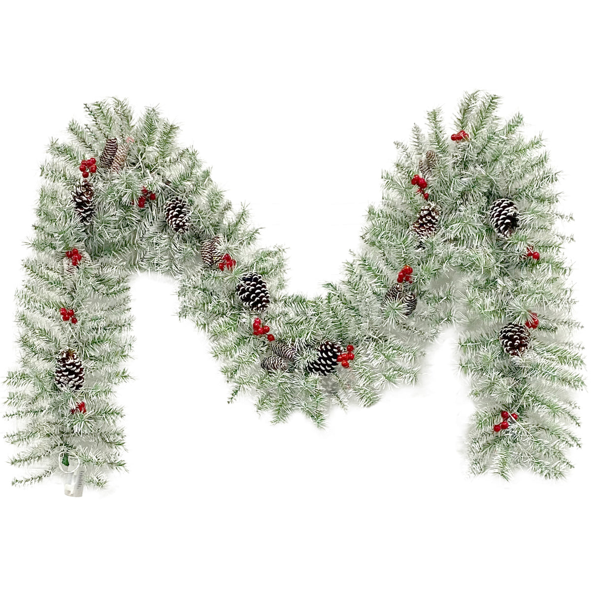 Pre-Lit Christmas 4-Piece Set – 2 Entrance Trees, Garland & Wreath with 340 LED Lights