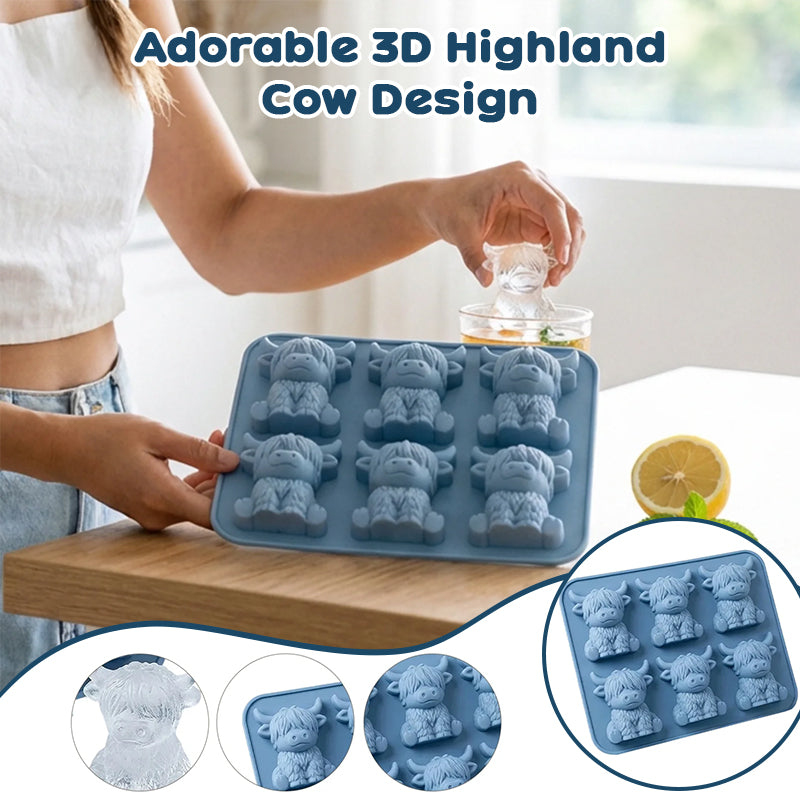 Highland Cow 3D Silicone Mould Set - For Chocolate, Fondant, Candles, Soap and Baking DIY