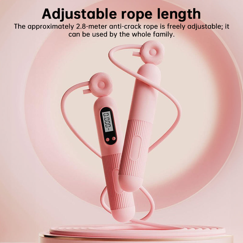 Smart Counting Jump Rope with LCD Display - Adjustable Skipping Rope for Home Gym, Adults and Kids