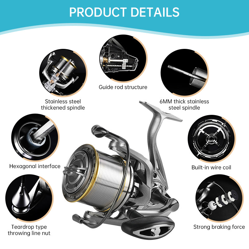 Heavy Duty Spinning Fishing Reel – 17+1BB, Aluminium Spool, 4.8:1 Gear (8000–14000)