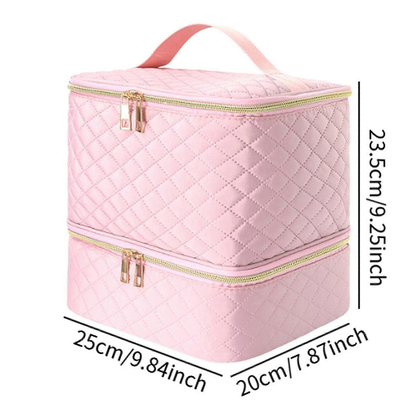 Portable 30-Compartment Nail Organizer Case - All-in-One Manicure Tools and Cosmetic Storage Bag