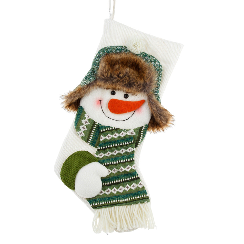 Christmas decorations, hanging decorations, candy socks, gift socks, Christmas gifts, green Christmas socks