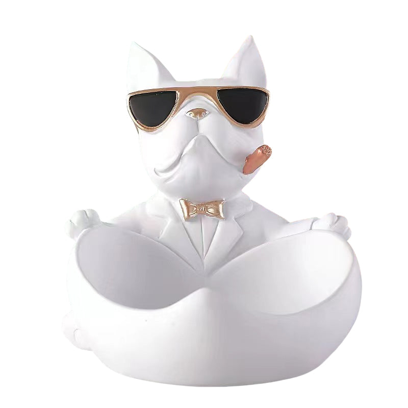 French Bulldog Resin Storage Bowl – Decorative Key Dish & Desk Organiser
