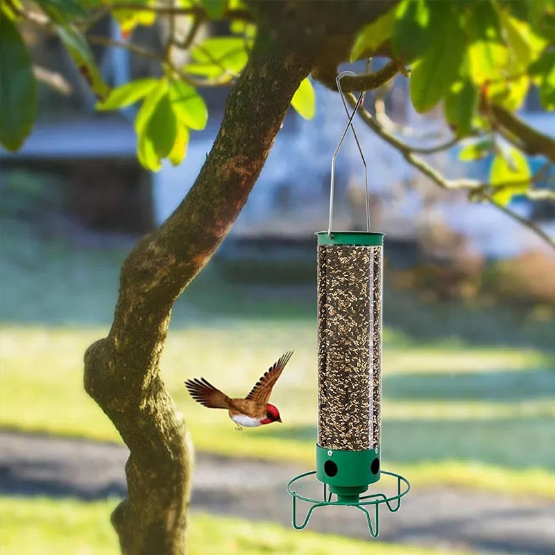 Squirrel-Proof Spinning Bird Feeder - Weight-Activated Hanging Seed Dispenser