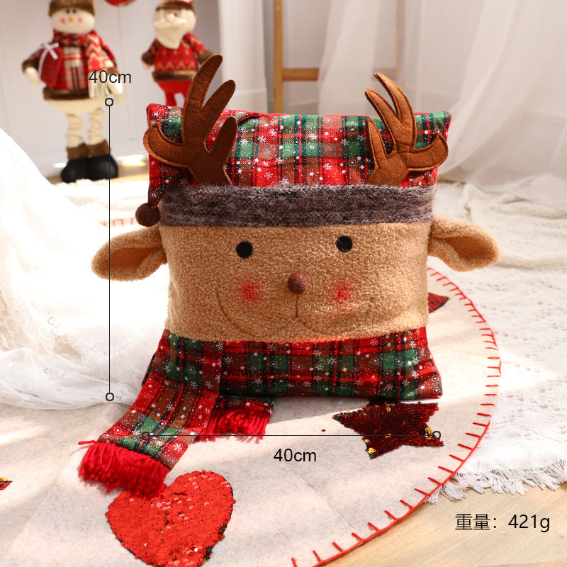 Christmas Decoration Scene Arrangement Ornament Creative Santa Claus Snowman Pillow Home Shop Decoration Gift Present