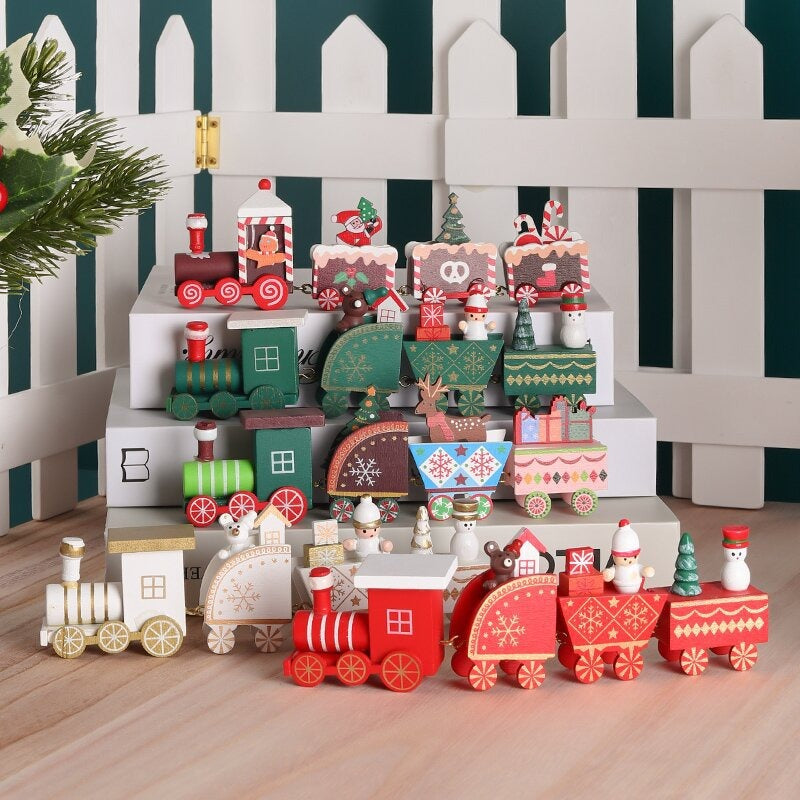 Wooden Christmas Train Decoration - Festive Window Display & Children's Gift Ornament