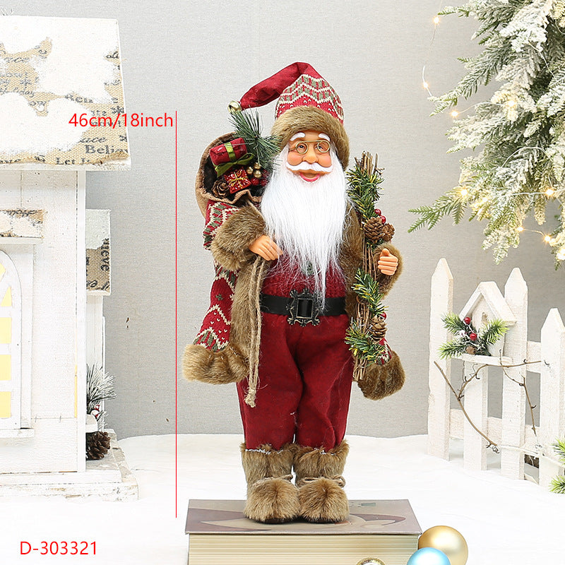 Standing Santa Claus Figure – 18-Inch Festive Christmas Doll in 6 Designs