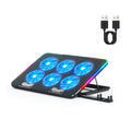 Laptop Cooling Pad with 6 LED Fans & Phone Holder – Fits up to 15.6"