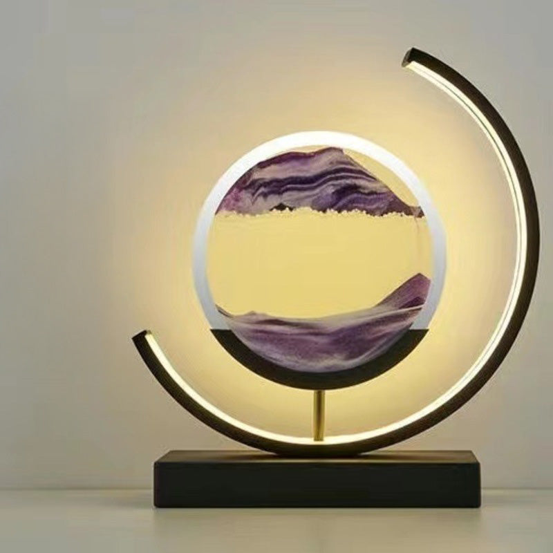 LED Flowing Sand Painting Lamp - Night Light for Home, Bedroom Decor and Gift