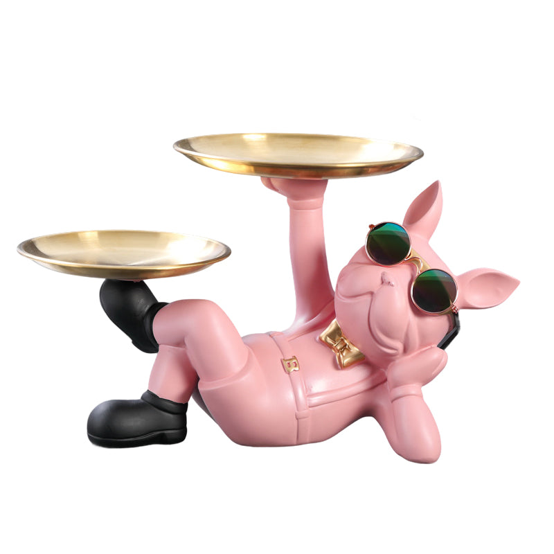 French Bulldog Resin Storage Bowl – Decorative Key Dish & Desk Organiser