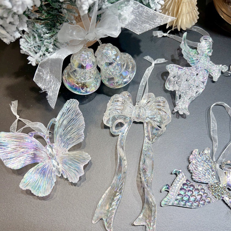 Transparent Rainbow Acrylic Christmas Tree Ornament - Colourful Hanging Decoration in 5 Designs