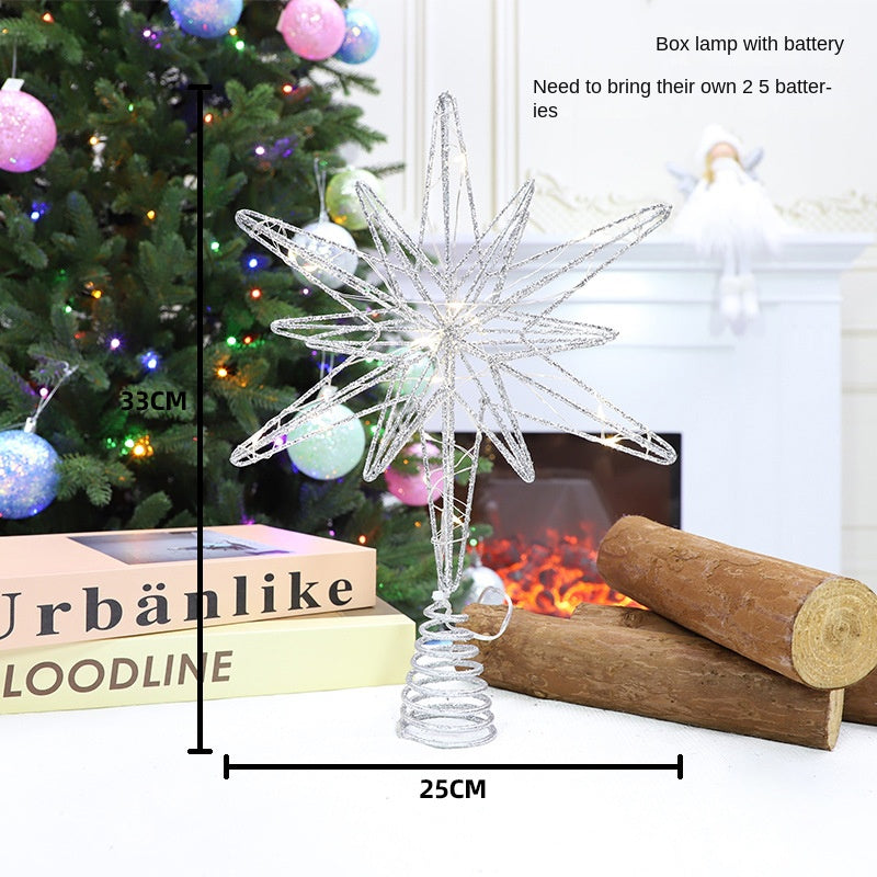 3D Iron Carved Christmas Tree Topper Star - Luxury Metallic Star Decoration in 4 Designs