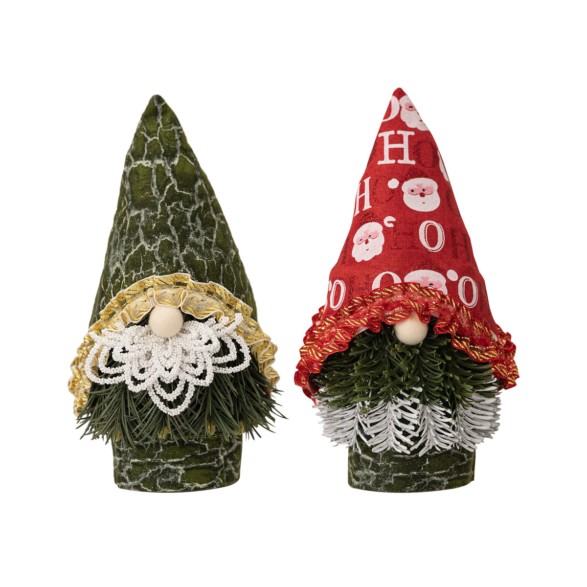 Christmas Gonk Doll Ornament - Festive Fabric Gonk Decoration in Red & Green