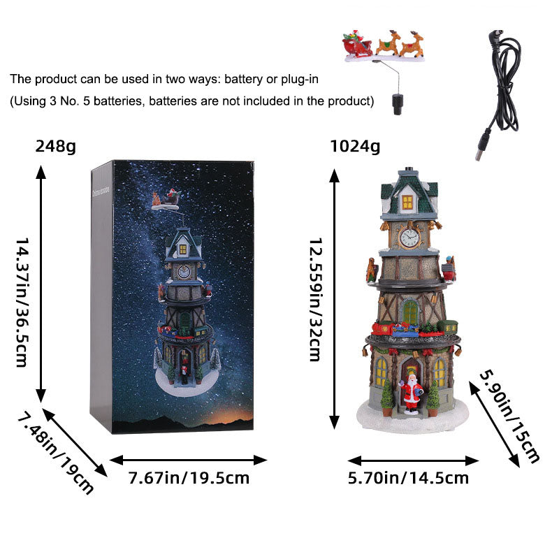 Christmas Glowing Rotating Music Box - LED Night Light & Festive Gift for Children & Adults