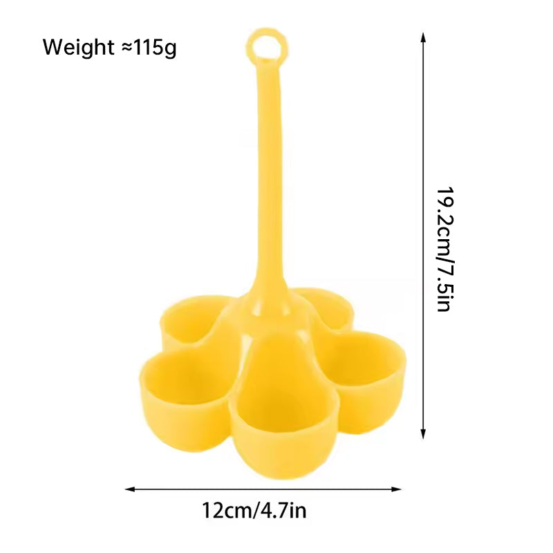 5-Hole Silicone Egg Boiling Tray - Food-Grade, High-Temp Resistant, with Drain Holes