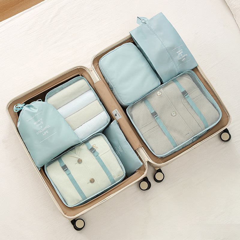 7-Piece Travel Packing Cubes Set - Luggage Organiser with Shoe Bag, 6 Colours