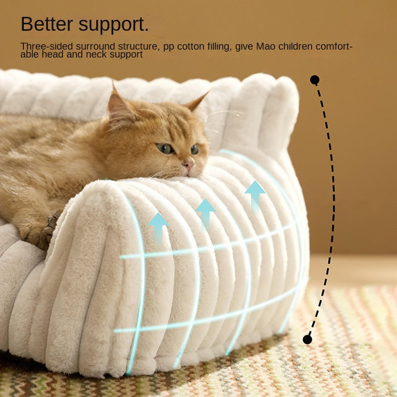 Pet Sofa Dog Bed with Washable Cover – Plush All-Season Dog & Cat Mattress
