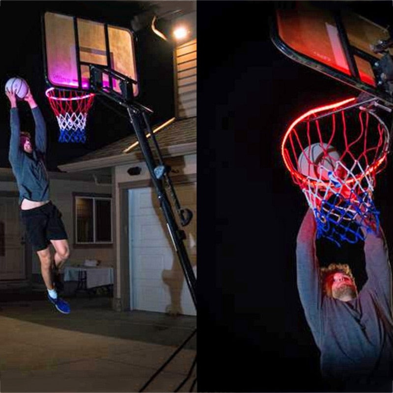 Solar LED Basketball Hoop Light – Colour-Changing Rim Strip for Night Play