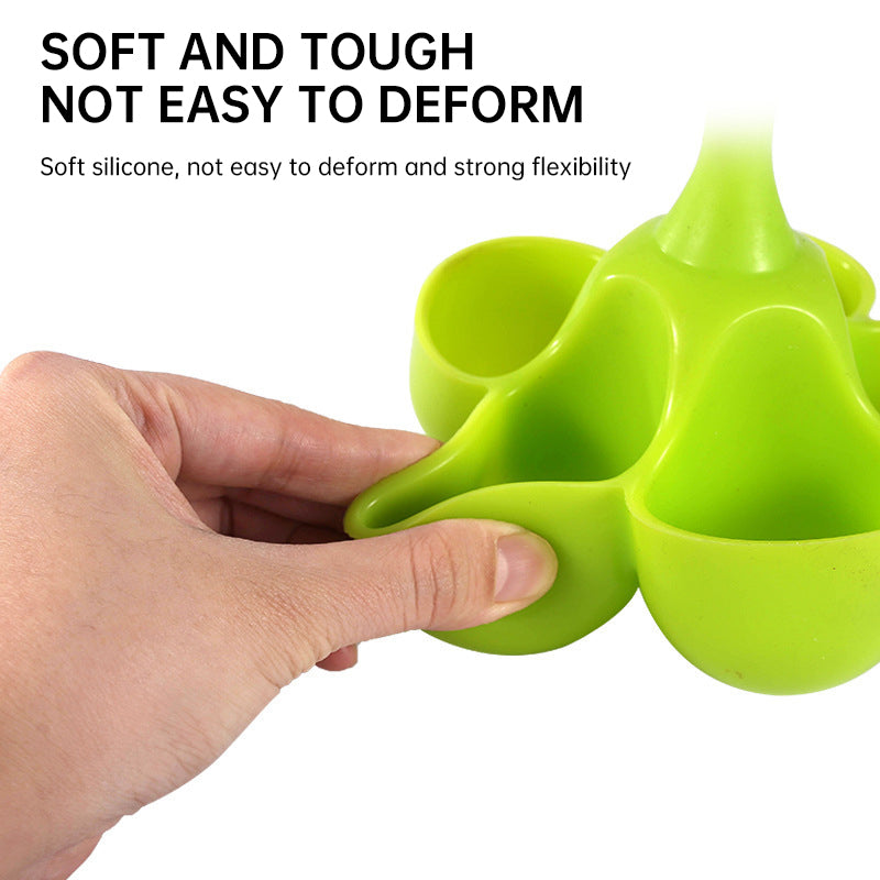 5-Hole Silicone Egg Boiling Tray - Food-Grade, High-Temp Resistant, with Drain Holes