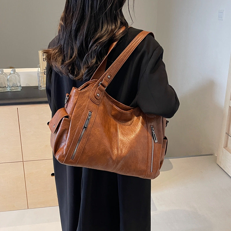 Large Capacity Tote Bag – Double-Layer Shoulder & Crossbody Bag for Women