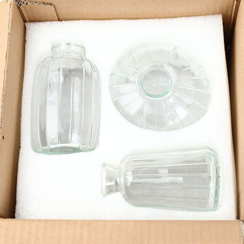 Vintage Glass Vase Set of 3 - Clear Small Hydroponic Flower Vases for Living Room, Home Decor and Centrepieces