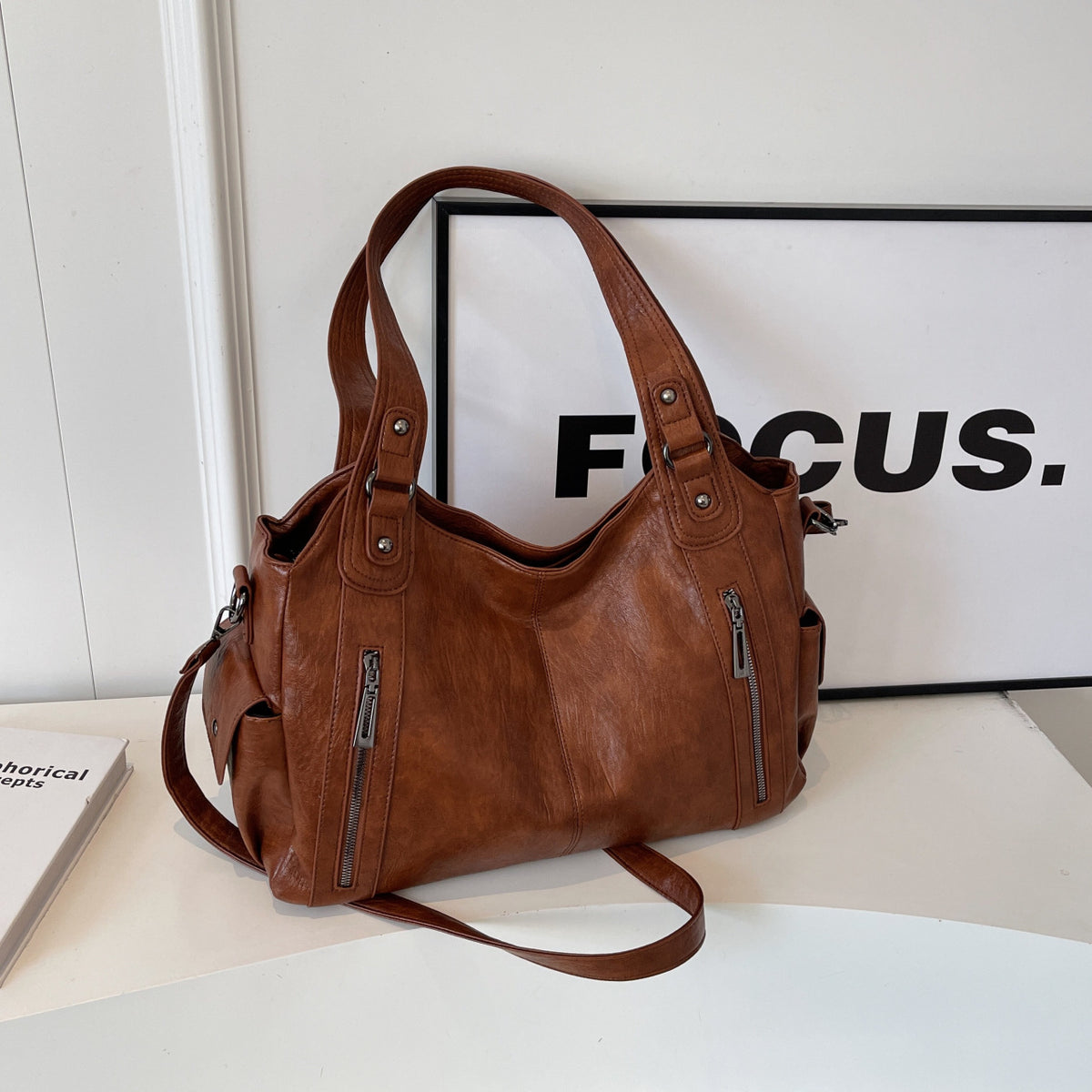 Large Capacity Tote Bag – Double-Layer Shoulder & Crossbody Bag for Women