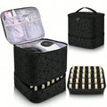 Portable 30-Compartment Nail Organizer Case - All-in-One Manicure Tools and Cosmetic Storage Bag