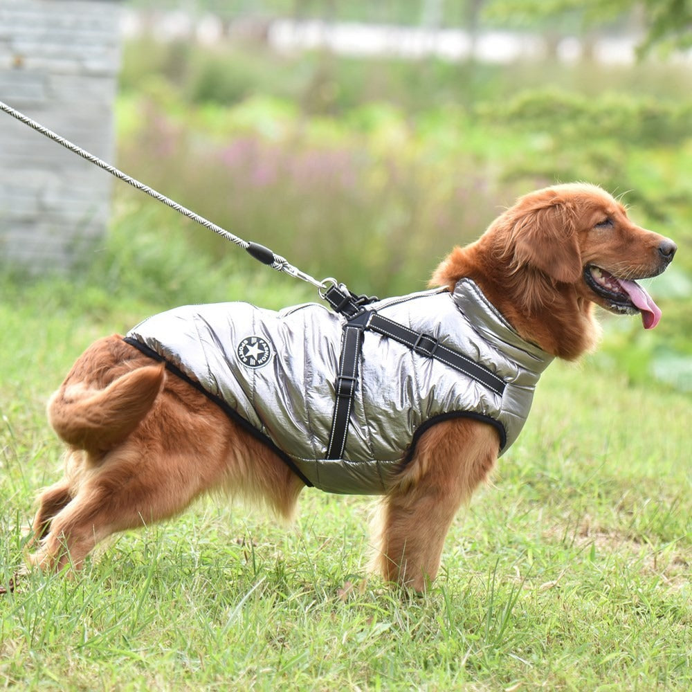 Christmas Large Dog Coat - Thickened Warm Padded Jacket for Big Dogs (3XL-5XL)