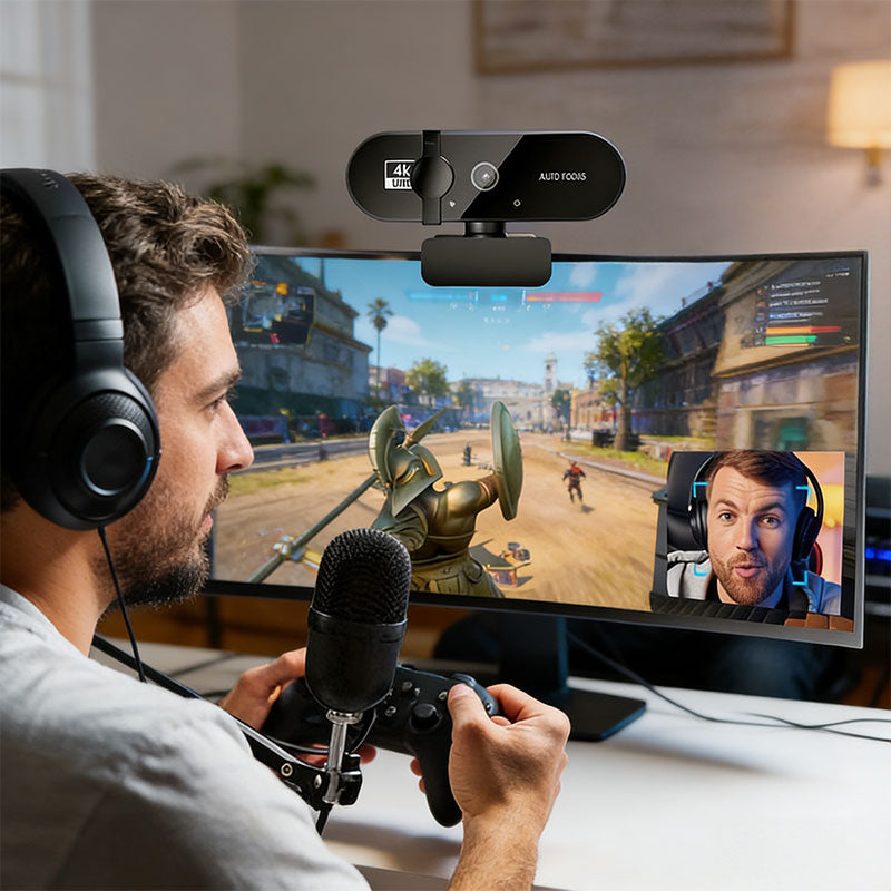 Mini USB Webcam with Microphone - Auto Focus HD Camera for PC and Laptop, 1080P, 2K and 4K, 30fps